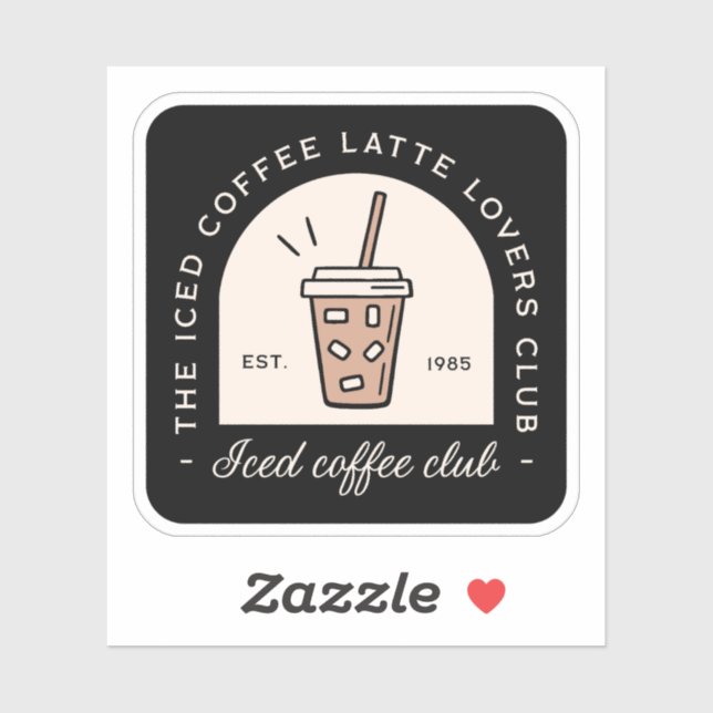 Adesivo Rico preto de latão de café gelado (Folha)