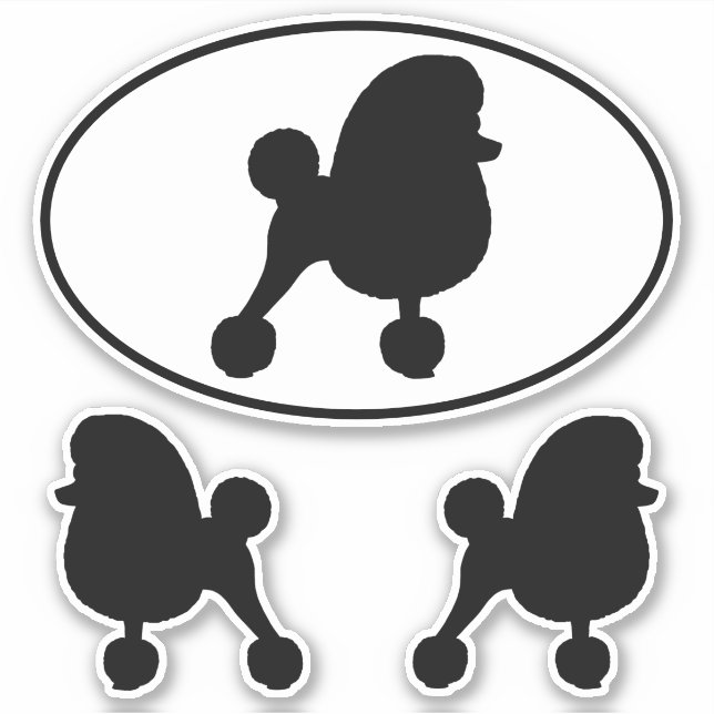 Adesivo Rico Toy Poodle Dog Silhouettes Vinyl Sticker Set (Frente)