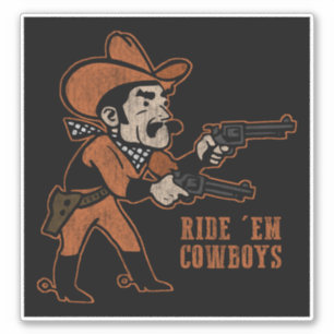 Adesivo Ride Em Cowboys Vintage Preto