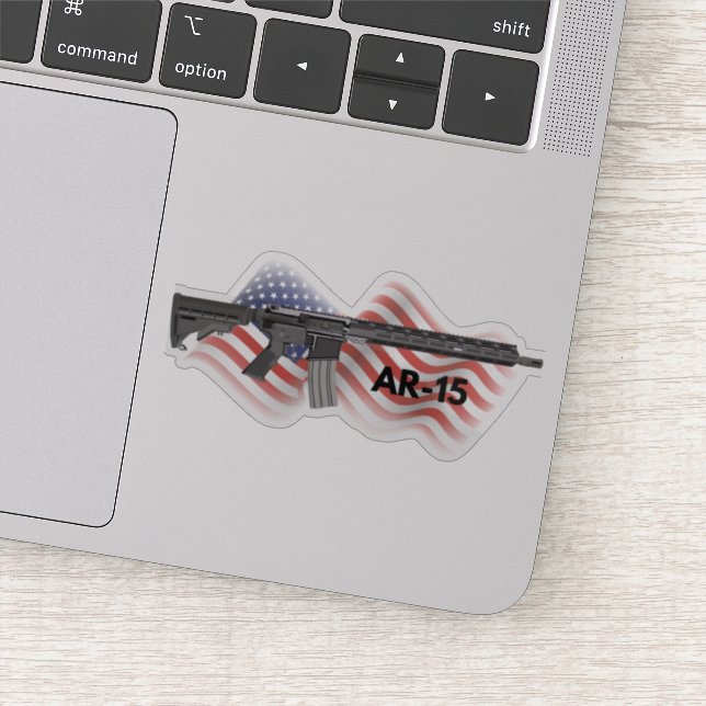 Adesivo Rifle Patriótico AR-15 Semiautomático (Detalhe)