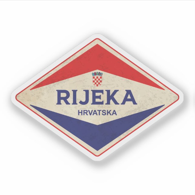 Adesivo Rijeka Croácia Vintage (Frente)