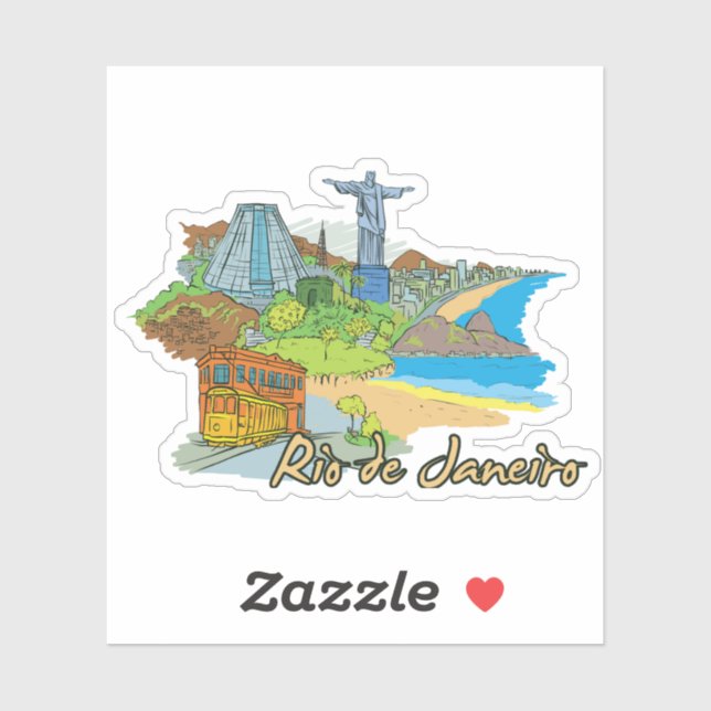 Adesivo rio de daneiro (Folha)