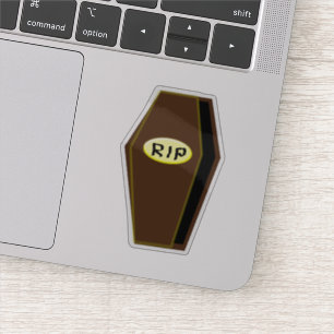 Adesivo RIP Halloween Coffin of Doom Shaped