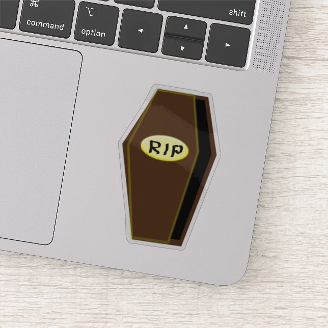 Adesivo RIP Halloween Coffin of Doom Shaped (Detalhe)