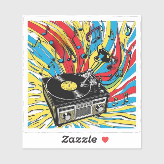 Adesivo Ritmo Retro – Tocadiscos de los 80 (Folha)