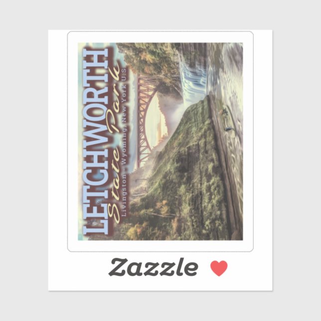 ADESIVO RIVER CANOEING - LETCHWORTH STATE PARK - NOVA IORQ (Folha)