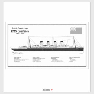 Adesivo RMS Lusitania - Planos de Impressão de Embarcações