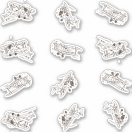 Adesivo Roaring Art Deco Bi-planes - recorte personalizado