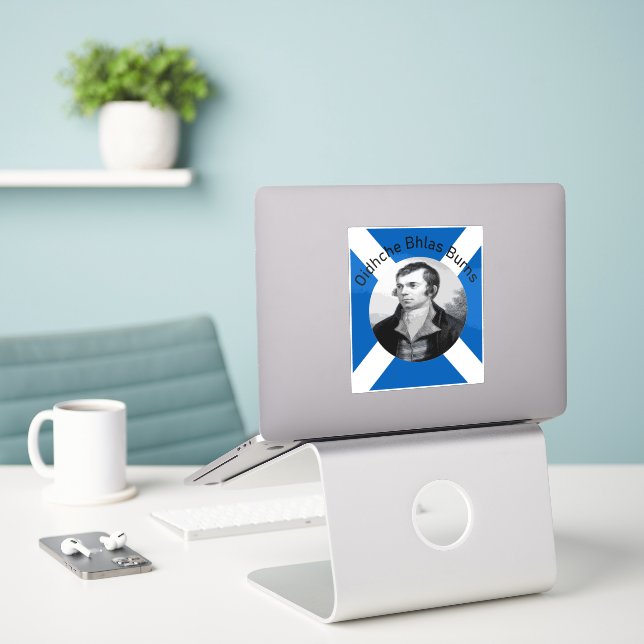 Adesivo Robbie Burns - In Grey Oidhche Bhlas Burns (Laptop na mesa)