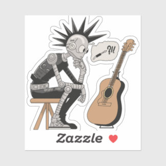 Adesivo Robô de Música Confuso