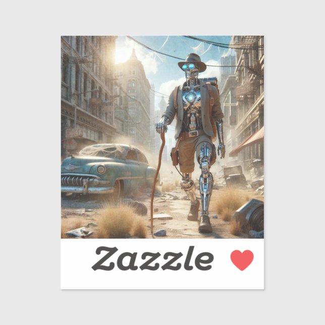 Adesivo Robô na Cidade Fantasma (Folha)