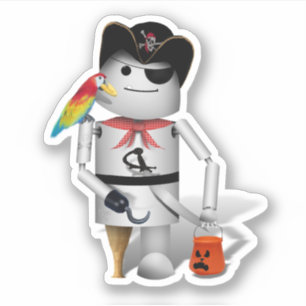 Adesivo Robo-x9 Robô Pirata Halloween