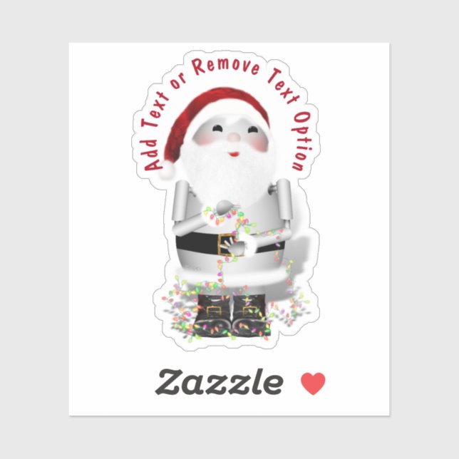Adesivo Robot Papai Noel Natal (Folha)