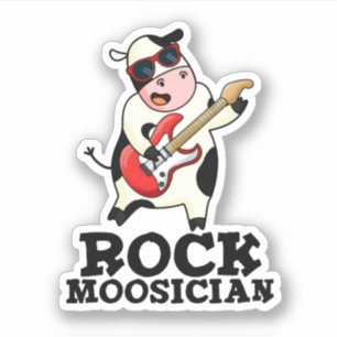 Adesivo Rock Mooslocais Engraçado Cow Musical Pun