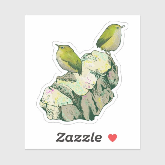 Adesivo Rock Wren Pássaros Nova Zelândia (Folha)