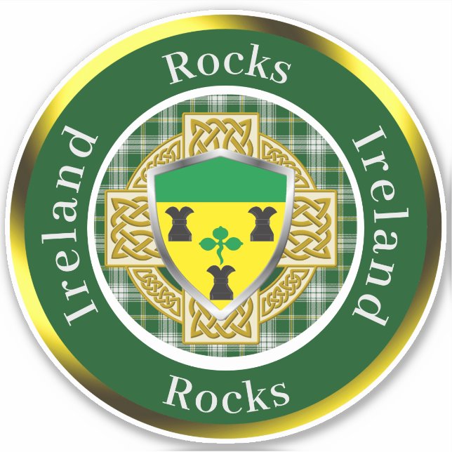 Adesivo Rocks Irish Shield/Celtic Cross Personalizado (Frente)