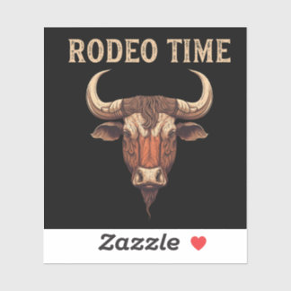 Adesivo Rodeo Time Western Bull Dirigindo Rodeo Cowboy