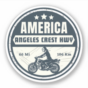 Adesivo Rodovia Angeles Crest Califórnia Rota Estadual 2