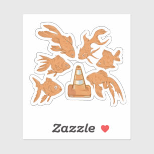 Adesivo Rodoviários de Cones e de Peixes-Dourados laranja