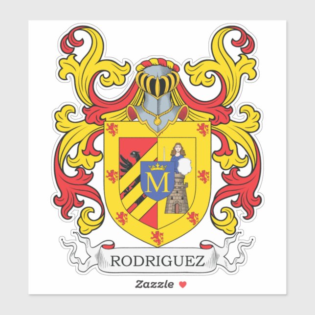 Adesivo Rodriguez Family Crest (Folha)