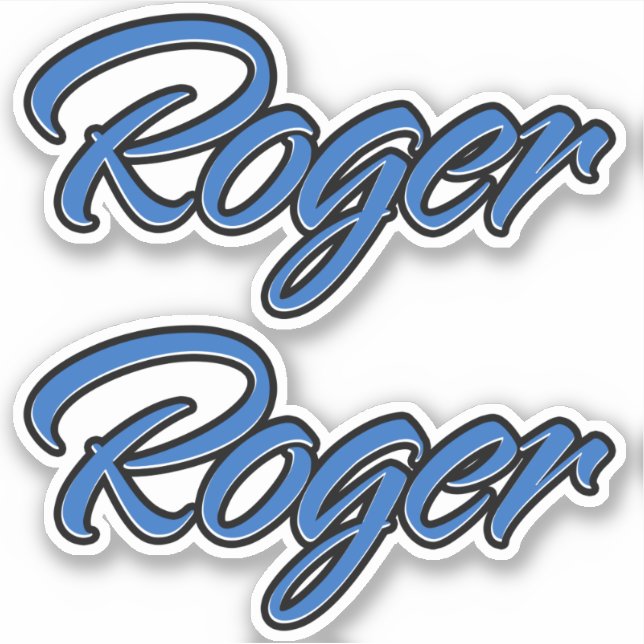 Adesivo Roger Name blue Aufkleber Sticker Stickerset (Frente)