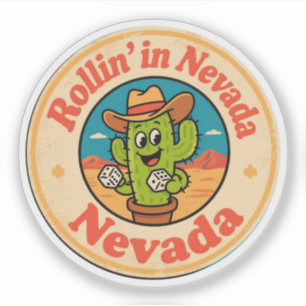 Adesivo Rolando em Nevada_ Cacto com Arte de Dados