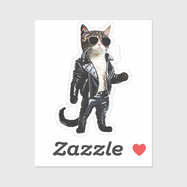 Adesivo roll and rock cat (Folha)