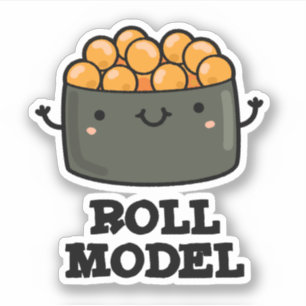 Adesivo Roll de Comida de Cuta com Rolo de Sushi