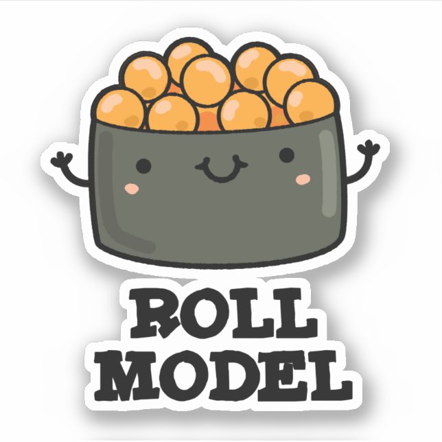 Adesivo Roll Modelo Funny Comida Sushi Roll Pun (Frente)