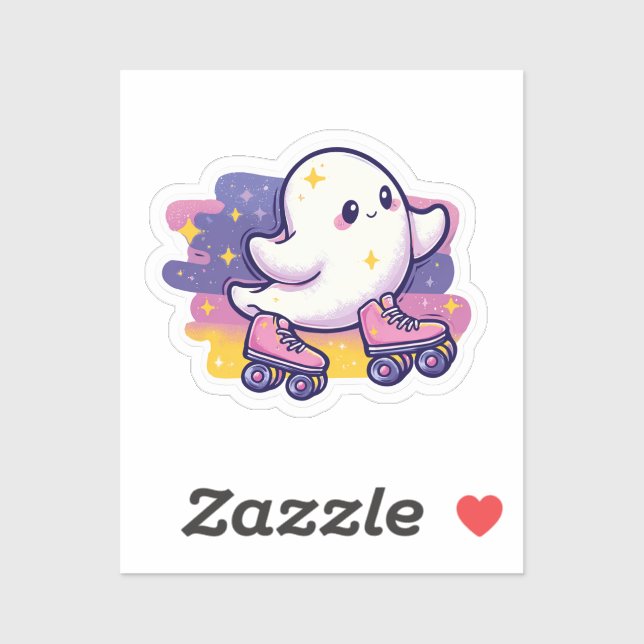 Adesivo Roller Sking Ghost Sticker - Fantasma de Cartoon D (Folha)