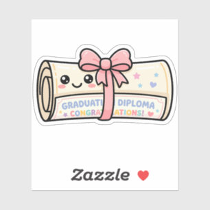 Adesivo Rolo de Diploma de Formatura Kawaii Fofa