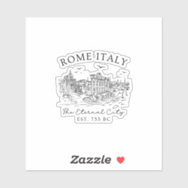 Adesivo Roma Itália - Eterna City Ruins Viagem souvenir