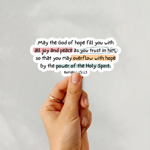 Adesivo Romanos 15:13 Deus da Esperança