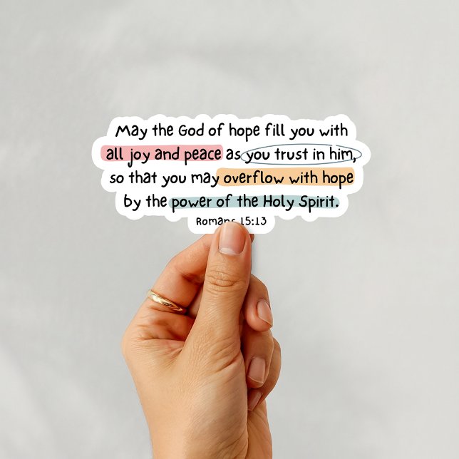 Adesivo Romanos 15:13 Deus da Esperança (Criador carregado)