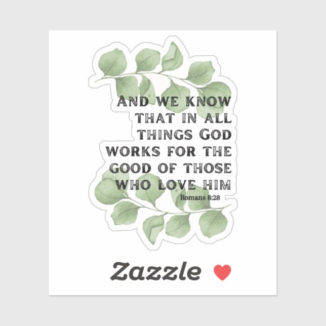 Adesivo Romanos 8:28 (Folha)