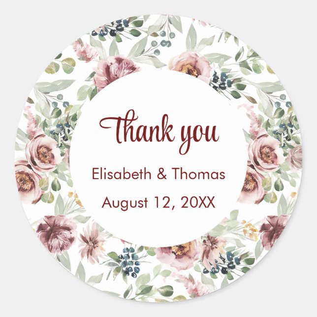 Adesivo romântico pastel floral da Vintage (Frente)