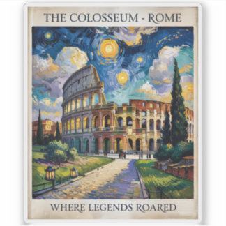 Adesivo Rome Italy Colosseum Travel Van Gogh Starry Night