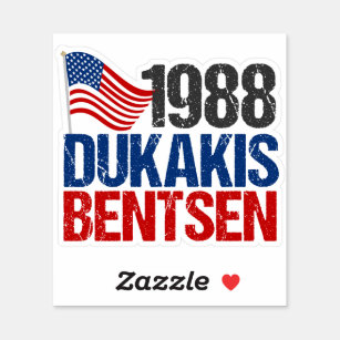 Adesivo Ronda Clássica de Dukakis Bentsen, Retro-Democrata