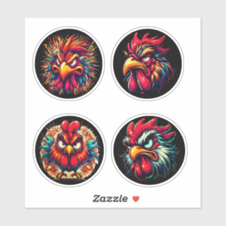 Adesivo "Rooster Rage The Next Wave" 4-Pack Sticker Bundle