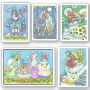 ADESIVO ROOSTERS, GALINHAS E GALINHAS DOCES