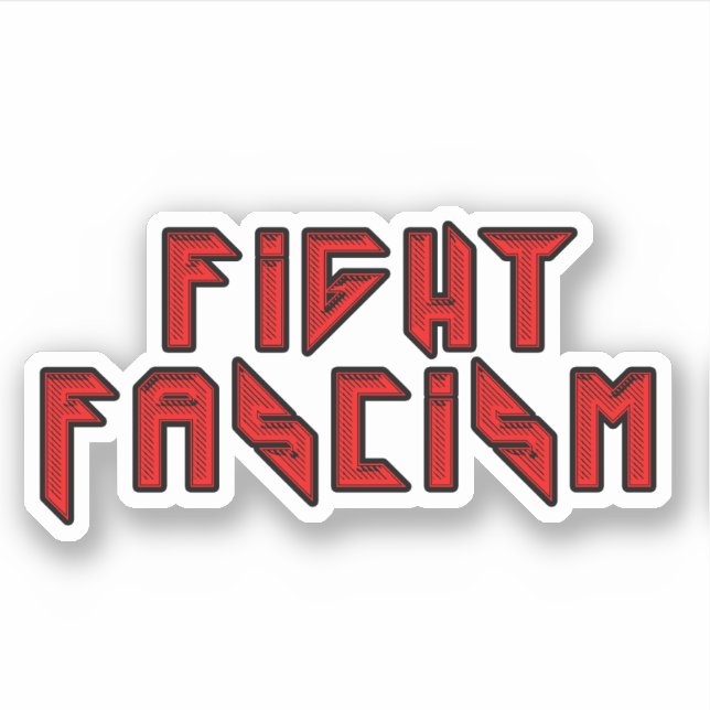 Adesivo Roqueiro Retro - Lutar contra o fascismo (Frente)