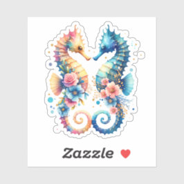 Adesivo Rosa, Azul e Dourado Cavalinho Marinho Costeiro Pr