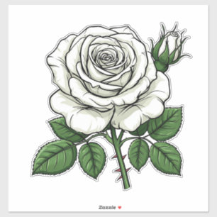 Adesivo Rosa Branca Brilhante