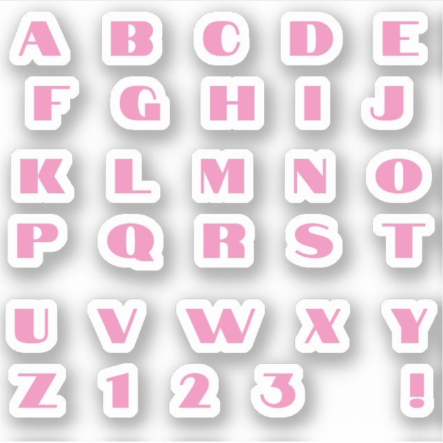 Adesivo Rosa Buchstaben Alphabet Aufkleber (Frente)