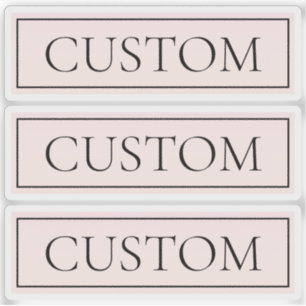 Adesivo Rosa claro Blush Stripe e Texto Editável Elegante