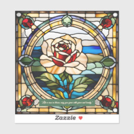 Adesivo Rosa de Vidro Mantido Faux Personalizável