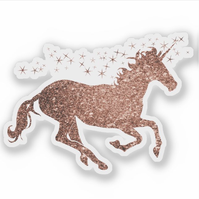 Adesivo Rosa Dourado Unicorn Sticker (Frente)