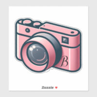 Rosa Feminino e Cinza Fotografia com Câmera Person