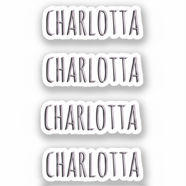 Adesivo Rosa Quartz | 3D Nome Preto Personalizado (Frente)