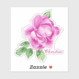 Adesivo Rosa Rosa Rosa Rosa Pintada Por Aquarela Vibrante